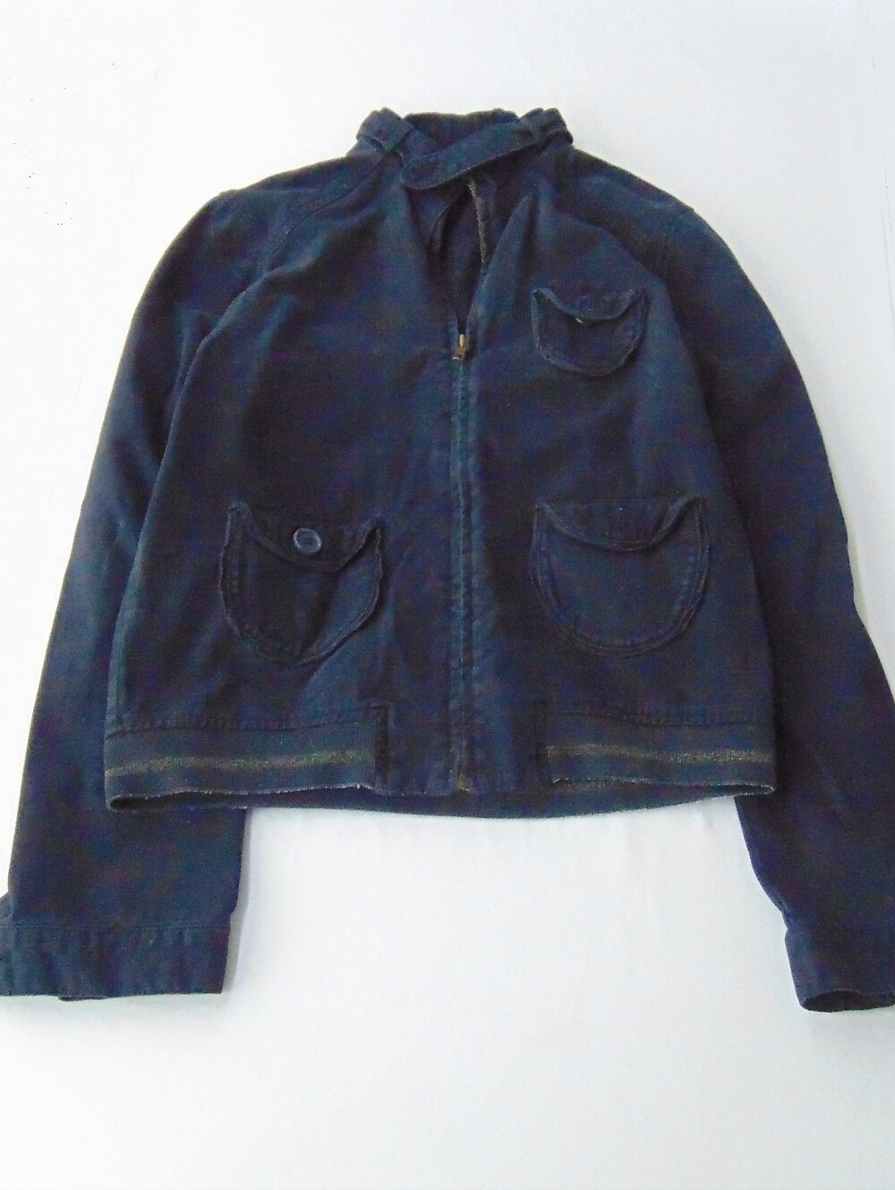 Angel Black Zip Front Cropped Jacket